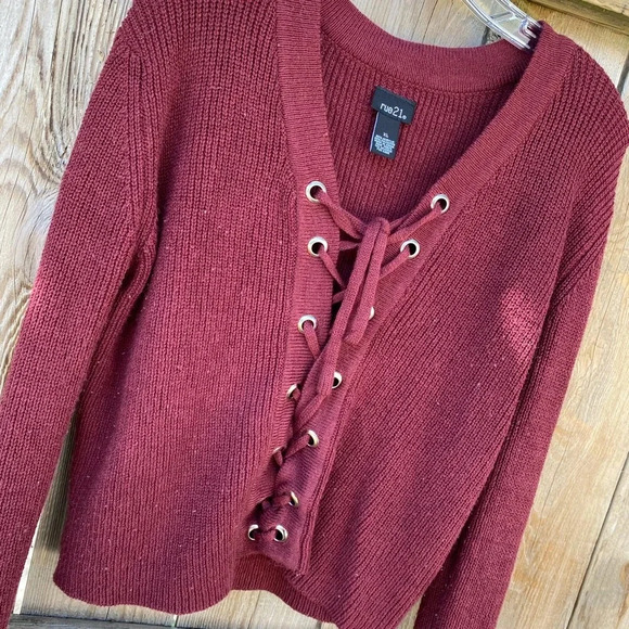 Rue 21 Lacy-Up Sweater Sz XL - Picture 6 of 8